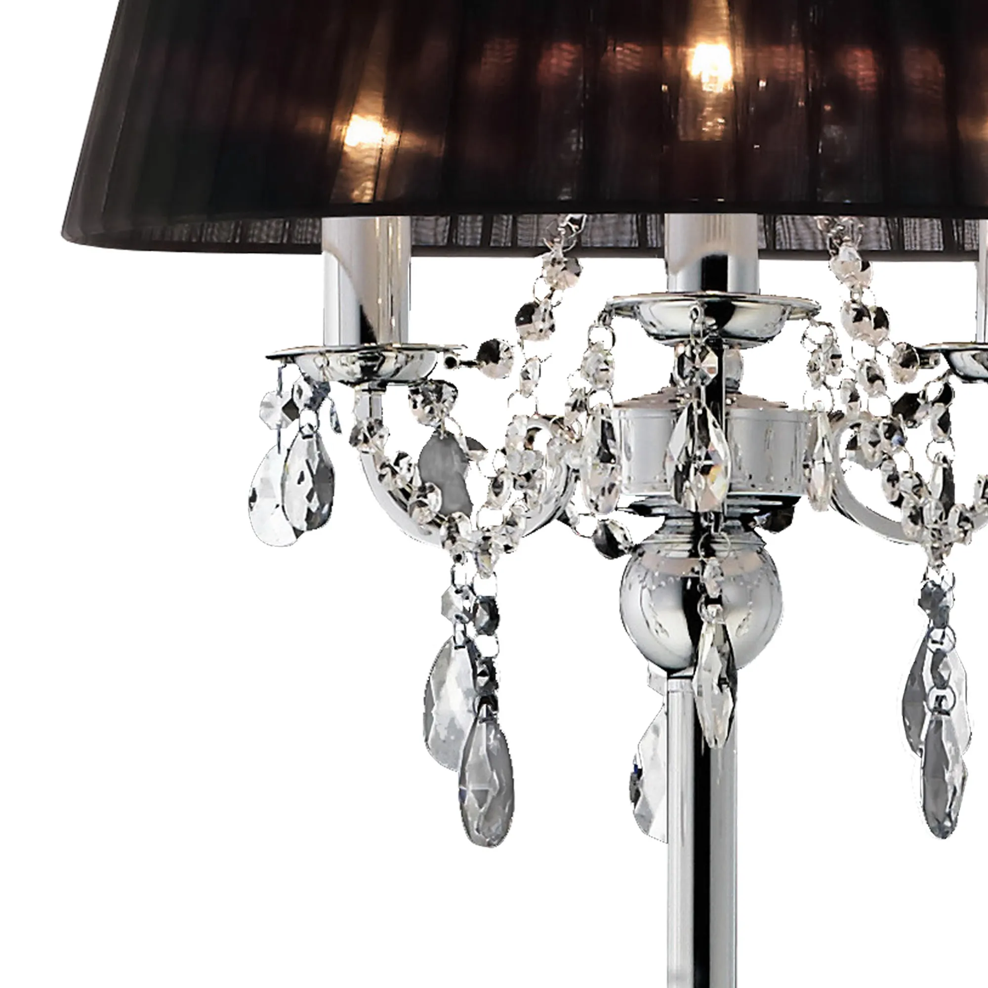 Olivia Crystal 163cm Floor Lamp 3 Light IL30063/BL  Diyas Olivia Polished Chrome-Black